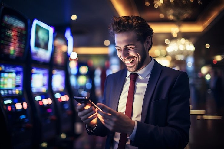 Pengguna Indonesia membaca menu hiburan mobile